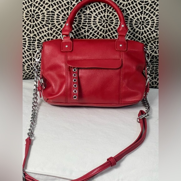 Madden Girl Handbag Crossbody Red Leather Shoulder Bag Madden Satchel Purse - Picture 2 of 6
